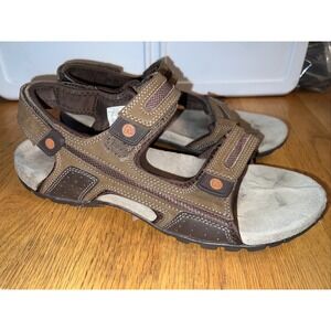 MERRELL Men's Dark Earth Sandspur Oak‎ Sport Leather Comfort Sandals Size 14